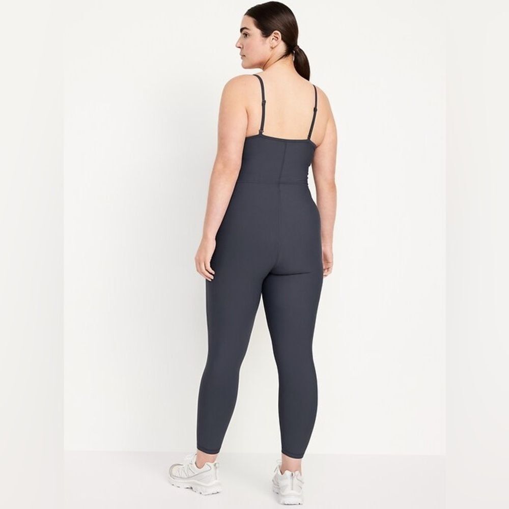 Old Navy Active PowerSoft Cami Jumpsuit XL Navy Athletic Bodysuit Yoga One Piece